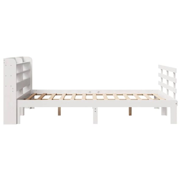 vidaXL Posteľný rám s čelom biely 120x190 cm borovicový masív – Obrázok 7