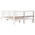 vidaXL Posteľný rám s čelom biely 120x190 cm borovicový masív – Obrázok 8