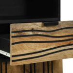 vidaXL Sada kúpeľňového nábytku so zásuvkou s poličkou s úložiskom s dverami so zrkadlom 5 pcs Hnedá Stredná – Obrázok 10