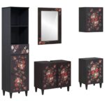 vidaXL Set kabinetov do kúpeľne so zásuvkou 5 pcs Masívne mango drevo