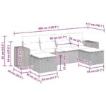 vidaXL 6-dielna záhradná súprava pohoviek s vankúšmi čierna polyratan – Obrázok 12