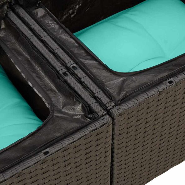 vidaXL 6-dielna záhradná súprava pohoviek s vankúšmi čierna polyratan – Obrázok 10