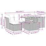 vidaXL 7-dielna záhradná súprava pohoviek s vankúšmi čierna polyratan – Obrázok 13