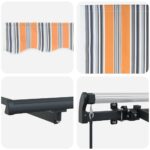 vidaXL Zatemniteľná markíza Žltá a oranžová a biela – Obrázok 8