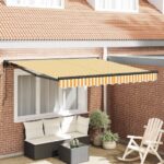 vidaXL Rám markízy Žltá a biela 300 x 250 cm Polyester s PU povrchom