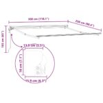 vidaXL Rám markízy Žltá a biela 300 x 250 cm Polyester s PU povrchom – Obrázok 13