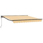 vidaXL Rám markízy Žltá a biela 300 x 250 cm Polyester s PU povrchom – Obrázok 2