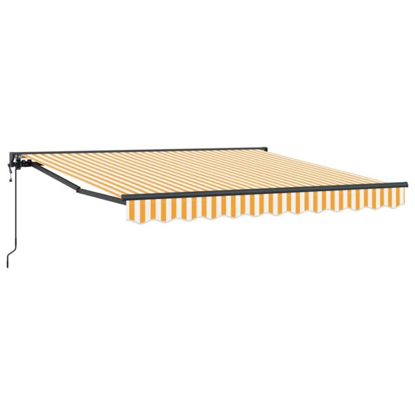 vidaXL Rám markízy Žltá a biela 300 x 250 cm Polyester s PU povrchom – Obrázok 2