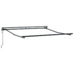 vidaXL Rám markízy Žltá a biela 300 x 250 cm Polyester s PU povrchom – Obrázok 5