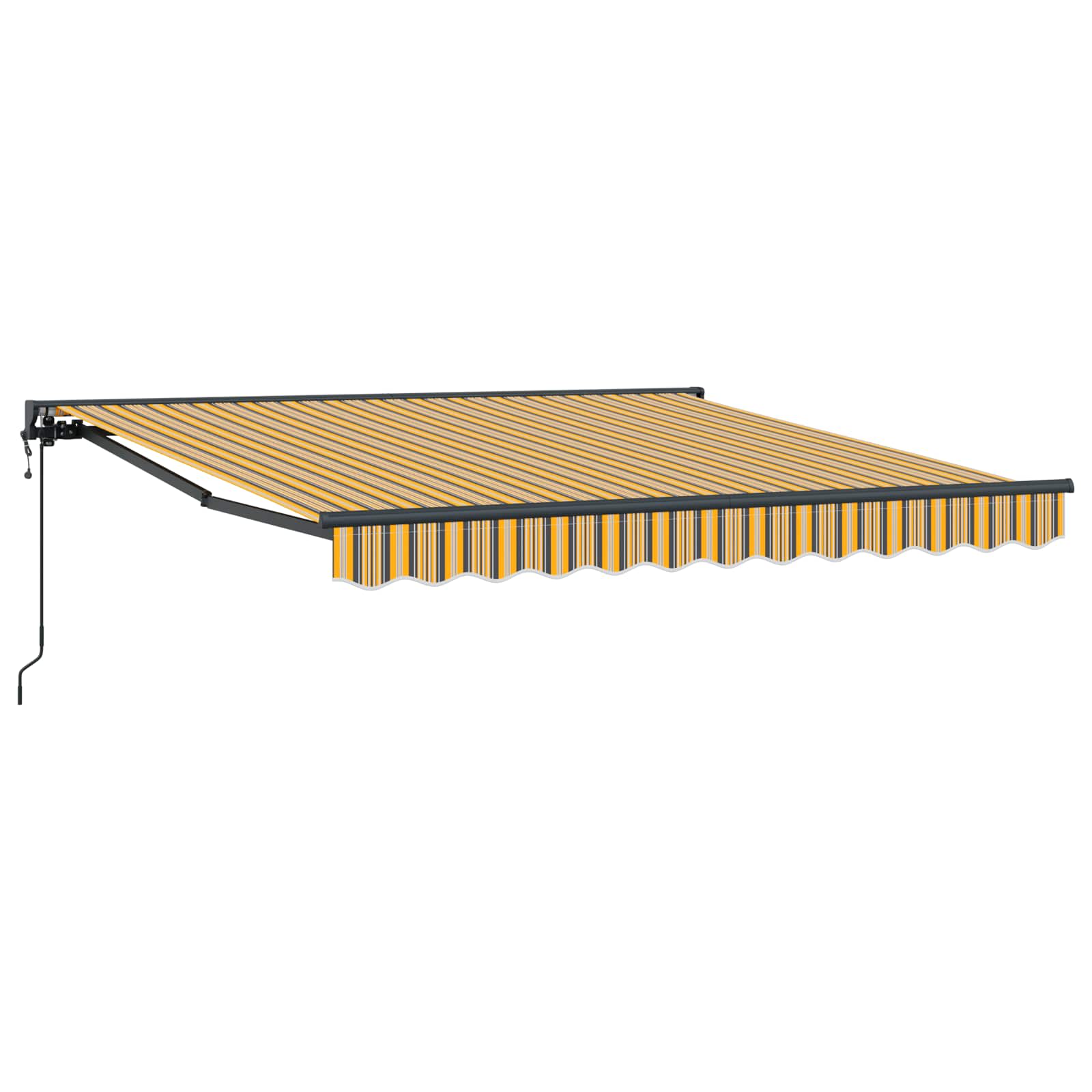 3330032_1.jpg vidaXL Rám markízy Žltá a Šedá 300 x 250 cm Polyester s PU povrchom – Obrázok 1