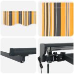 vidaXL Rám markízy Žltá a Šedá 300 x 250 cm Polyester s PU povrchom – Obrázok 4