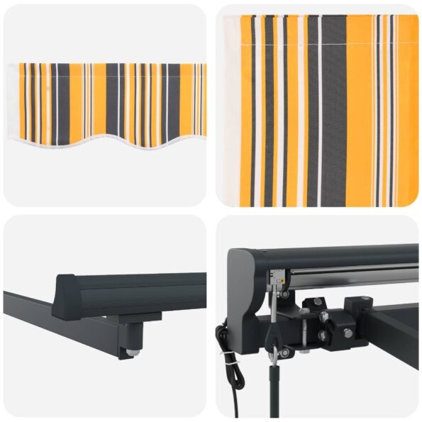 vidaXL Rám markízy Žltá a Šedá 300 x 250 cm Polyester s PU povrchom – Obrázok 4