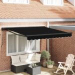vidaXL Rám markízy Čierny 300 x 250 cm Polyester s PU povrchom
