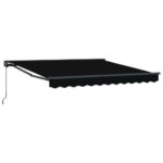 vidaXL Rám markízy Čierny 300 x 250 cm Polyester s PU povrchom – Obrázok 2