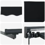 vidaXL Rám markízy Čierny 300 x 250 cm Polyester s PU povrchom – Obrázok 8