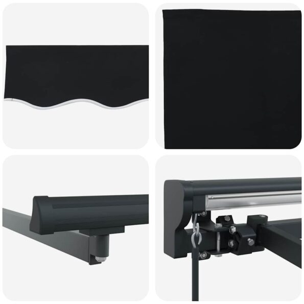 vidaXL Rám markízy Čierny 300 x 250 cm Polyester s PU povrchom – Obrázok 8
