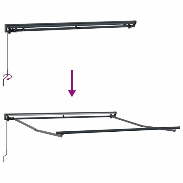 vidaXL Rám markízy Čierny 300 x 250 cm Polyester s PU povrchom – Obrázok 9