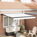 vidaXL Rám markízy Biely 300 x 250 cm Polyester s PU povrchom