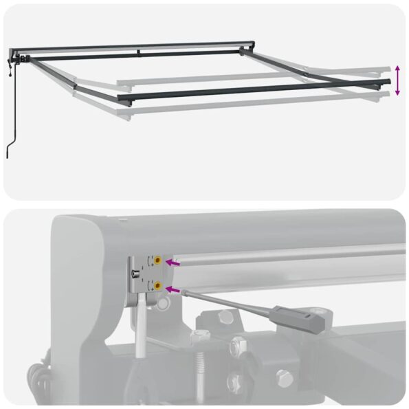 vidaXL Rám markízy Biely 300 x 250 cm Polyester s PU povrchom – Obrázok 10