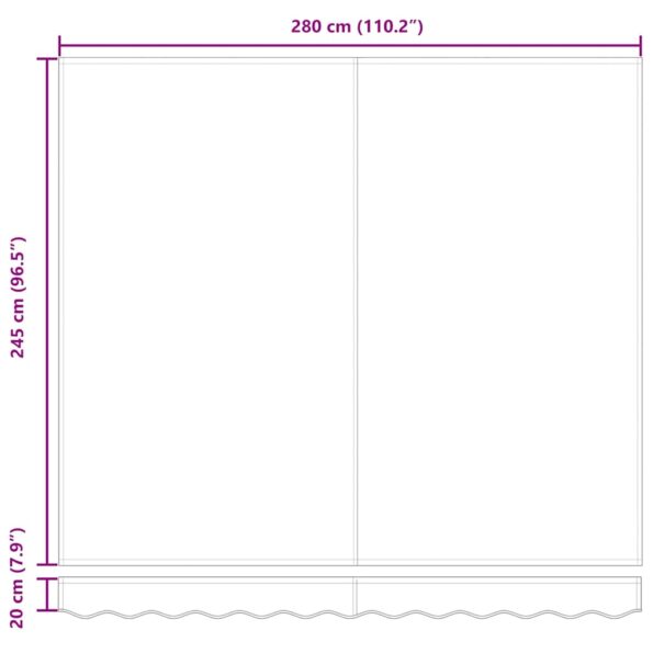 vidaXL Rám markízy Biely 300 x 250 cm Polyester s PU povrchom – Obrázok 12