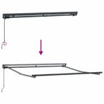 vidaXL Rám markízy Modrá a biela 350 x 250 cm Polyester s PU povrchom – Obrázok 5