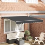 vidaXL Rám markízy Antracit 350 x 250 cm Polyester s PU povrchom