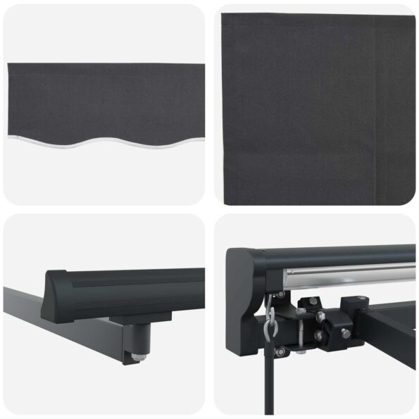 vidaXL Rám markízy Antracit 350 x 250 cm Polyester s PU povrchom – Obrázok 8
