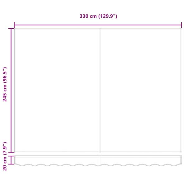 vidaXL Rám markízy Biely 350 x 250 cm Polyester s PU povrchom – Obrázok 12