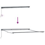 vidaXL Rám markízy Modrá a biela 400 × 300 cm Polyester s PU povrchom – Obrázok 9
