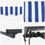 vidaXL Zatemniteľná markíza Modrá a biela 400x300 cm Polyester a oceľ – Obrázok 8