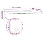 vidaXL Rám markízy Krémová 400 × 300 cm Polyester s PU povrchom – Obrázok 12