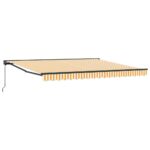 vidaXL Rám markízy Žltá a biela 400 × 300 cm Polyester s PU povrchom – Obrázok 2