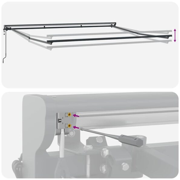 vidaXL Rám markízy Žltá a biela 400 × 300 cm Polyester s PU povrchom – Obrázok 10