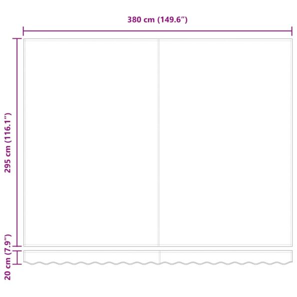 vidaXL Rám markízy Žltá a biela 400 × 300 cm Polyester s PU povrchom – Obrázok 12