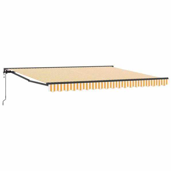 vidaXL Rám markízy Žltá a biela 400 × 300 cm Polyester s PU povrchom – Obrázok 2