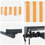 vidaXL Rám markízy Žltá a biela 400 × 300 cm Polyester s PU povrchom – Obrázok 8