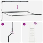 vidaXL Rám markízy Žltá a biela 400 × 300 cm Polyester s PU povrchom – Obrázok 9
