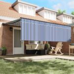 vidaXL Zatemniteľná markíza Modrá a biela Antracitová 450 × 300 cm – Obrázok 3