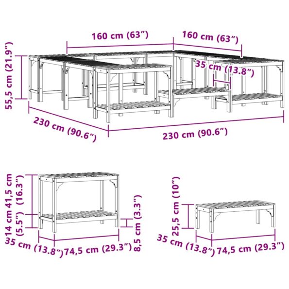 vidaXL Okolie vírivky Hnedá 230 x 230 cm – Obrázok 13