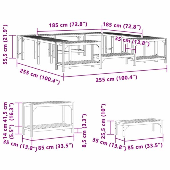 vidaXL Okolie vírivky Hnedá 250 x 250 cm – Obrázok 13