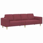 vidaXL Pohovka do obývačky Víno červené 250 x 77 x 76 cm Polyester – Obrázok 2