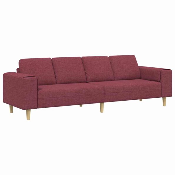 vidaXL Pohovka do obývačky Víno červené 250 x 77 x 76 cm Polyester – Obrázok 2