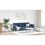 vidaXL Pohovka do obývačky Modrá 250 x 77 x 76 cm Polyester