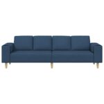 vidaXL Pohovka do obývačky Modrá 250 x 77 x 76 cm Polyester – Obrázok 4