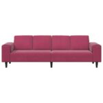 Sada pohoviek vínovo červená Zamat – Obrázok 4