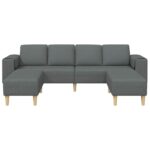 Sada pohoviek 3 pcs Tmavo šedá látka – Obrázok 4