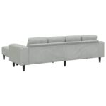 Sada pohoviek 3 pcs Svetlosivá Zamat – Obrázok 6