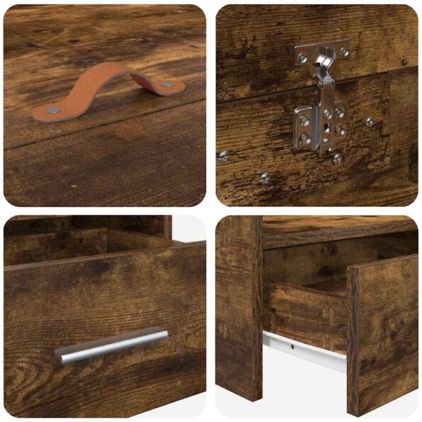 Rám postele s úložným prostorem so zásuvkou Dymová dub 90 x 200 cm – Obrázok 8