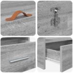 Rám postele s úložným prostorem so zásuvkou Sivý Sonoma 90 x 200 cm – Obrázok 8