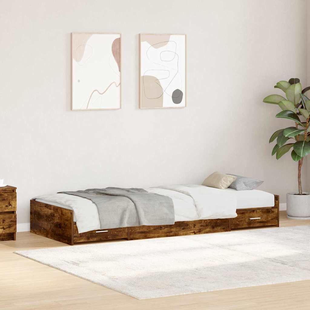 3335241_1.jpg vidaXL Rám postele so zásuvkou Dymová dub 80 x 200 cm Kompozitné drevo – Obrázok 1